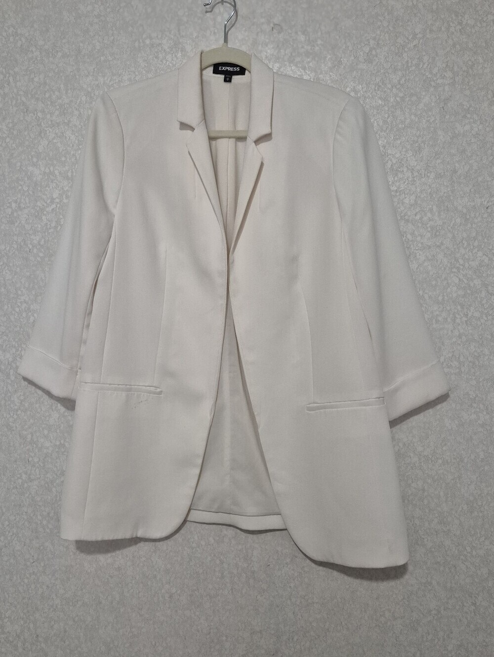 Express Women's Ivory 3/4 Sleeve Open-Front Blazer..Size:M